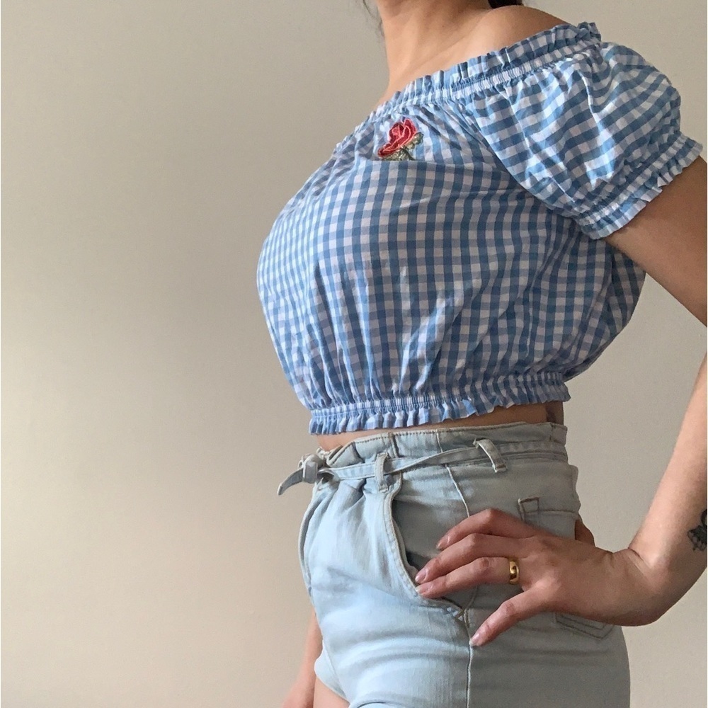 ๐บ Streetwear Society Plaid Checkered Crop Top - Women's Size Medium ๐บ - Picture 4 of 10